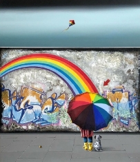 Somewhere Over the Rainbow - Oil on Canvas 32 x 28