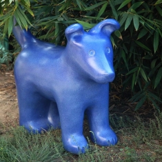 Blue Dog - Ceramic Outdoor or Indoor Sculpture
