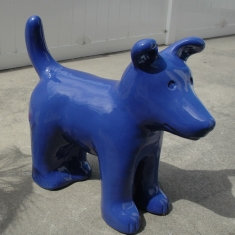 Blue Dog - 75 Pounds Ceramic Outdoor or Indoor