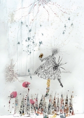 I Am the Egg Lady #1 SOLD - Collage, Pin and Ink,Water Color, Oil 31 x 39 Framed