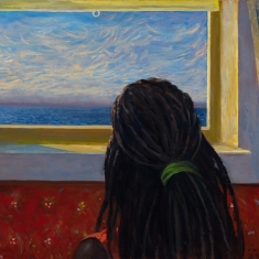 Girl in Window - Oil on Canvas $6,000